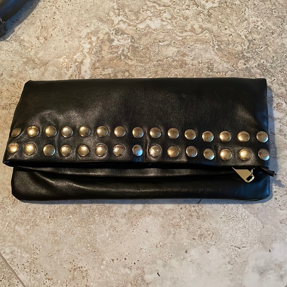 Black Steve Madden fold over clutch